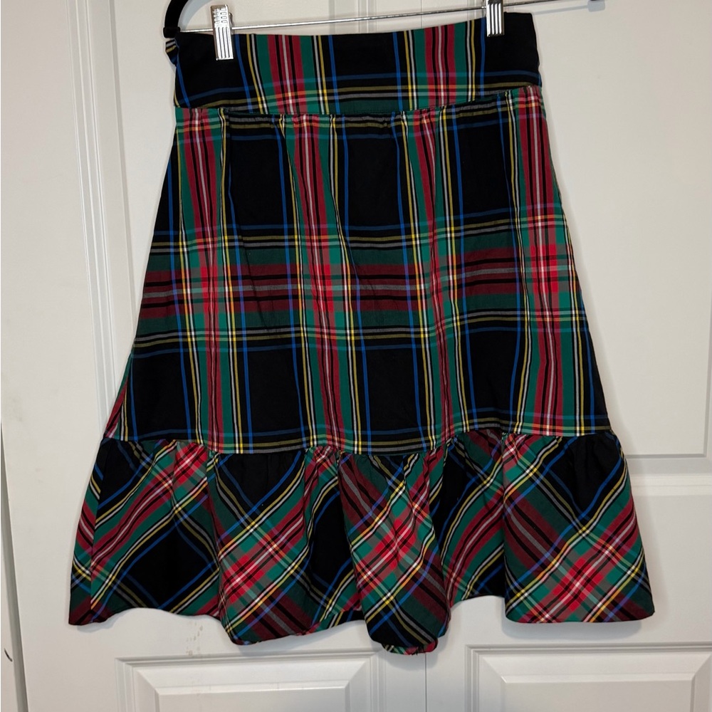 J. Crew A-Line Plaid Skirt - Red and Green